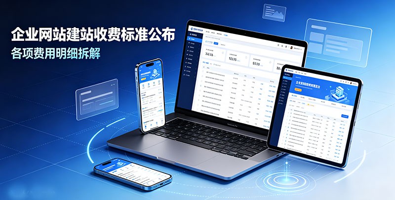 企业建站收费标准公布 各项费用明细拆解